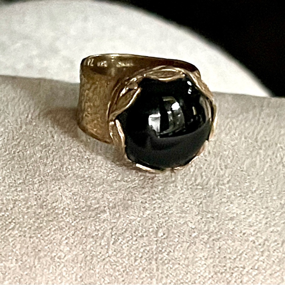 Onyx Gold Plated Ring